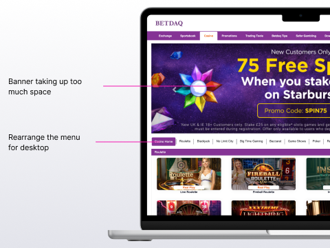 Casino review - desktop