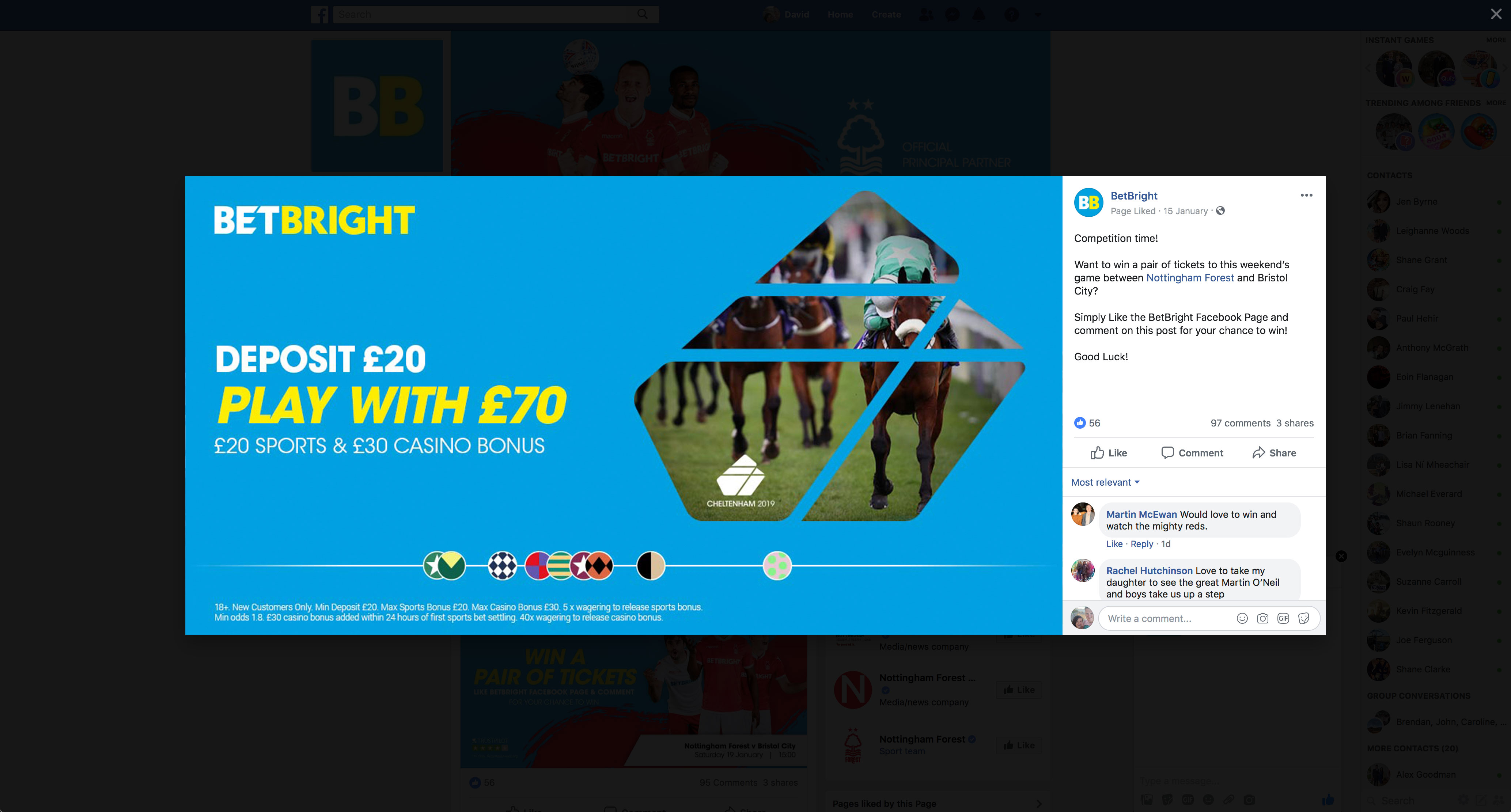 Example of campaign on social media
